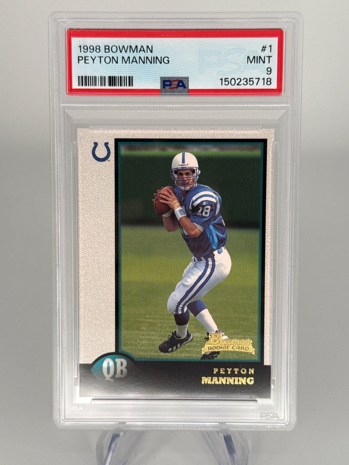 Peyton Manning 1998 Bowman Rookie, PSA 9 Mint