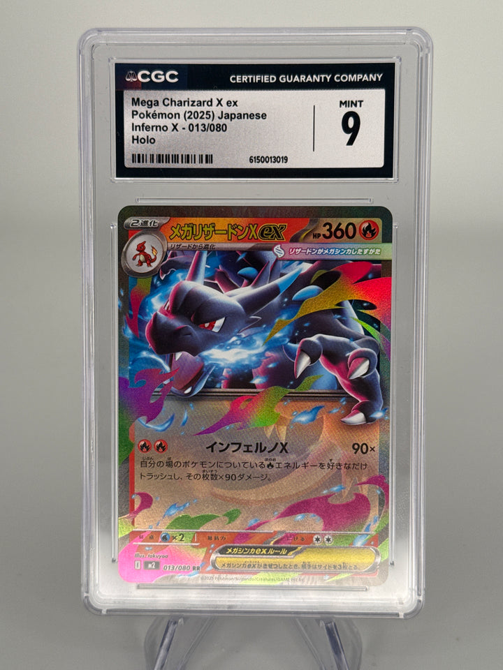 Pokemon TCG 2025 Japanese Charizard X EX Inferno X Holo, 013/080, CGC 9 Mint