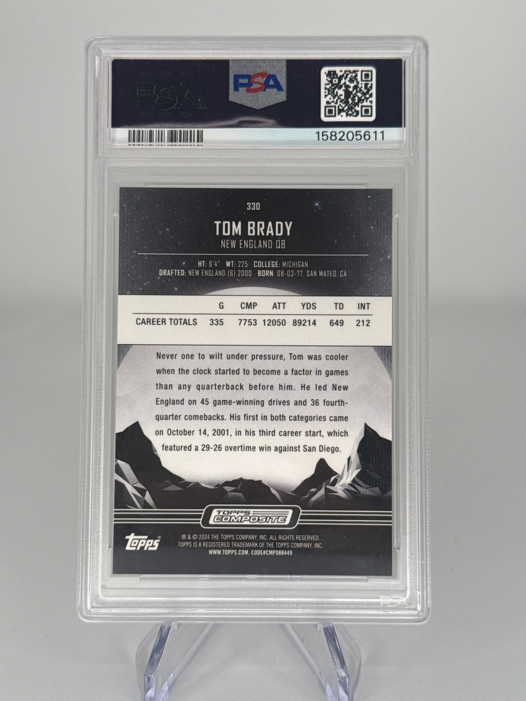 Tom Brady 2023 Topps Composite Midnight, PSA 10 Gem Mint