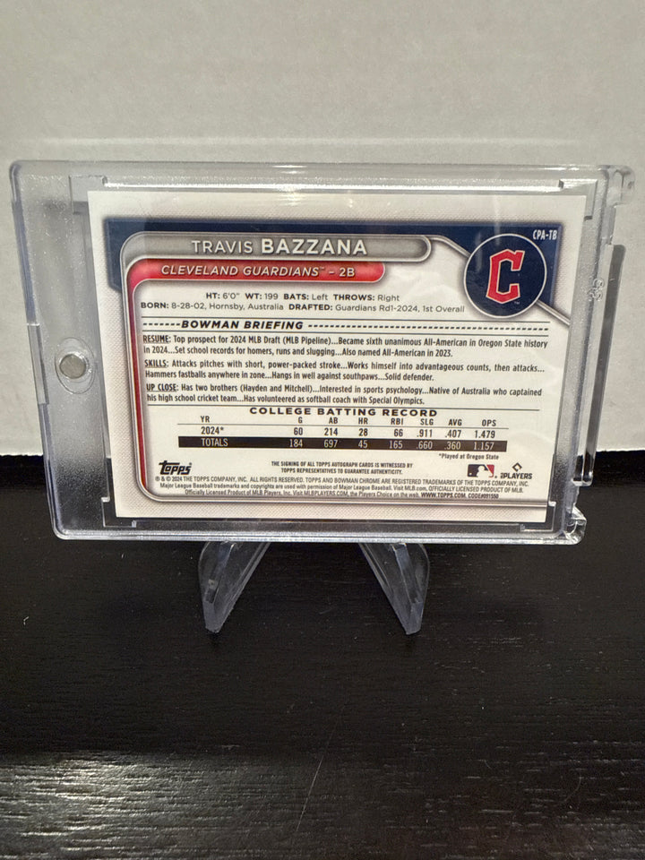 Travis Bazzana 2024 Bowman Chrome Prospects Auto