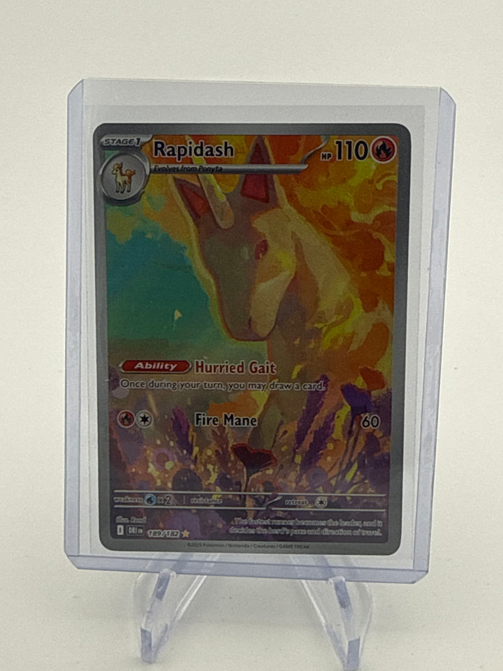Pokemon TCG 2025 Rapidash Destined Rivals Full Art Illustration Rare, 189/182