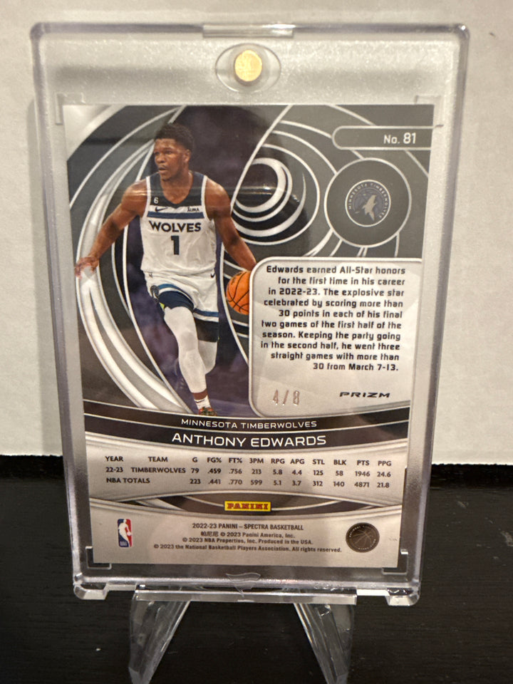 Anthony Edwards 2022 Panini Spectra Lucky Envelopes, 4/8