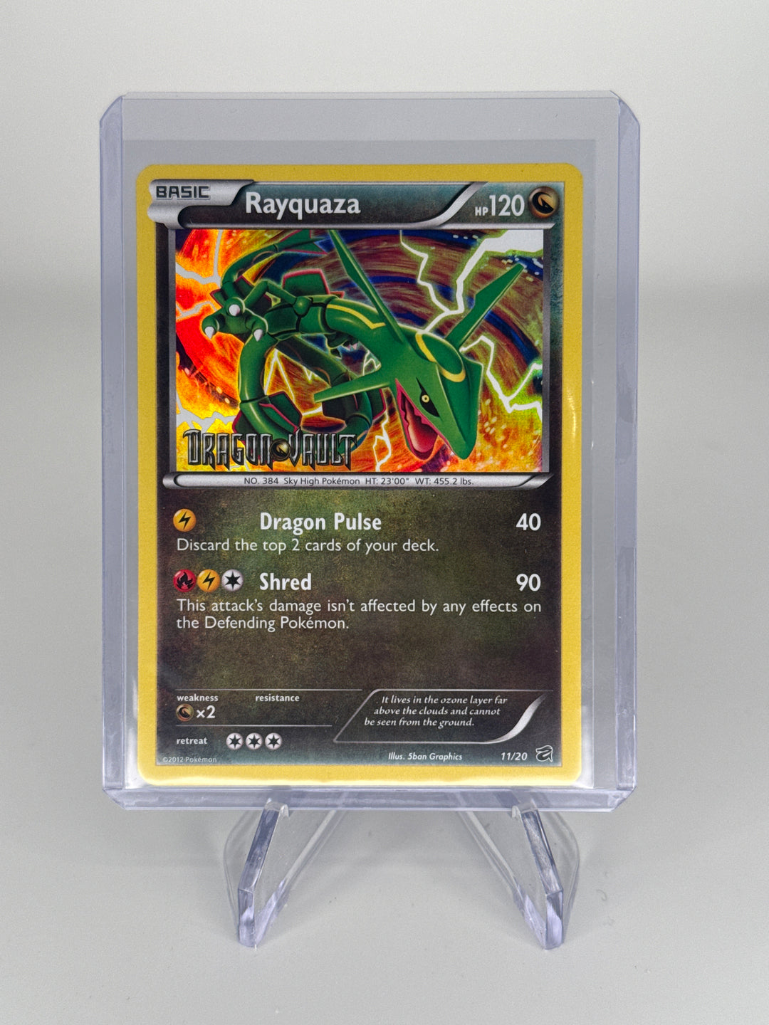 Pokemon TCG 2012 Rayquaza Dragon Vault Stamped Promo Holo, 11/20