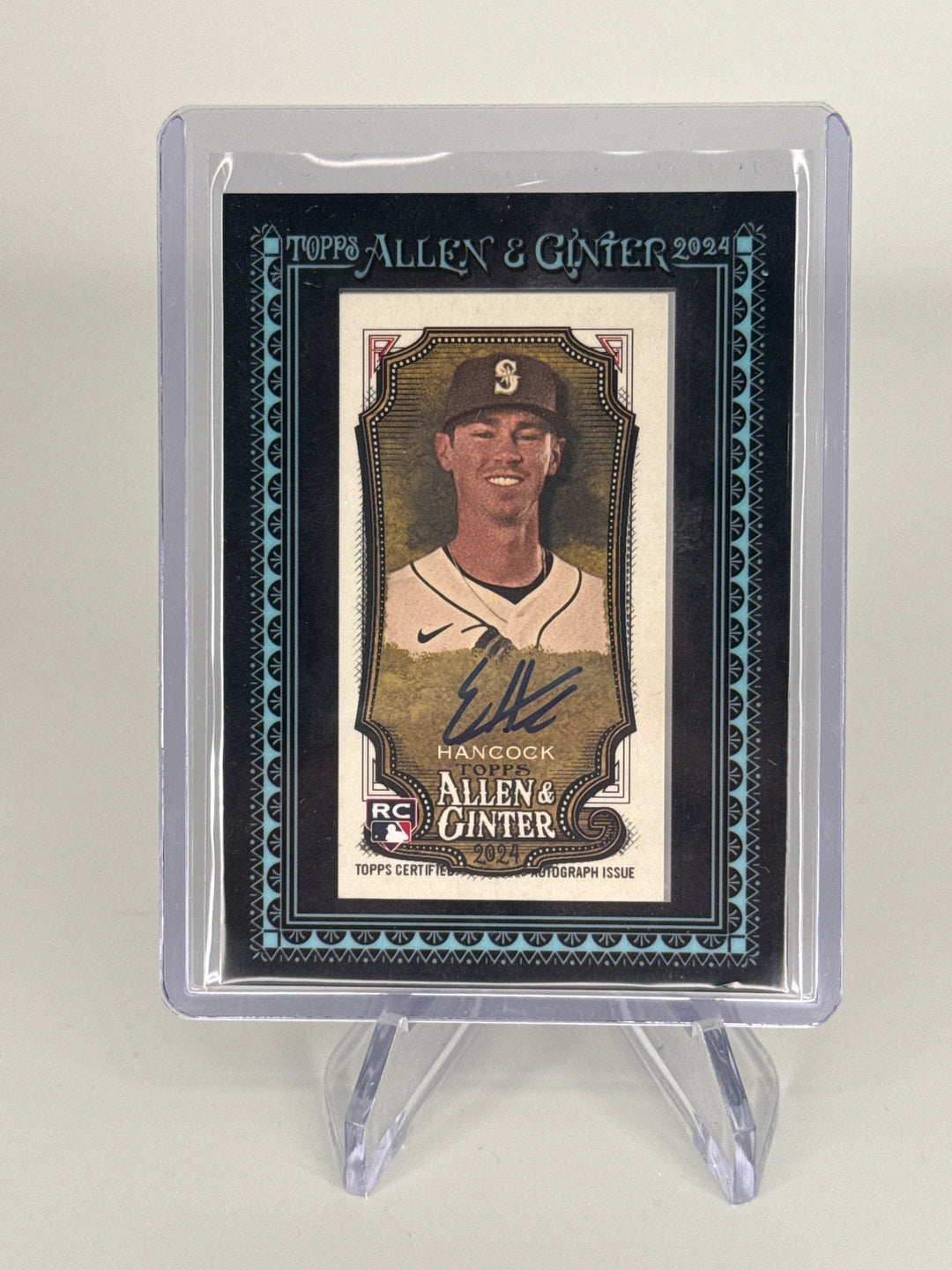 Emerson Hancock 2024 Topps Allen & Ginter Framed Rookie Auto Black, 22/25