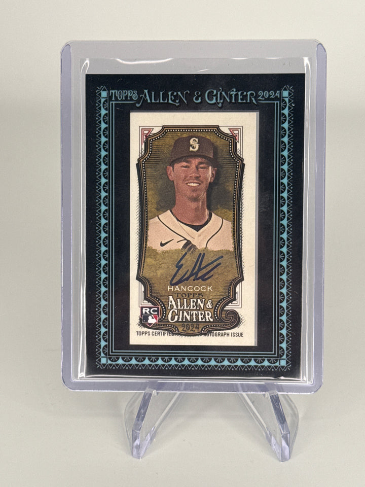 Emerson Hancock 2024 Topps Allen & Ginter Framed Rookie Auto Black, 22/25