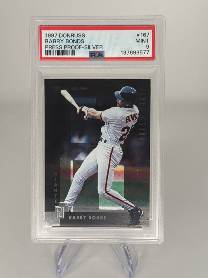 Barry Bonds 1997 Donruss Press Proof Silver, PSA 9 Mint