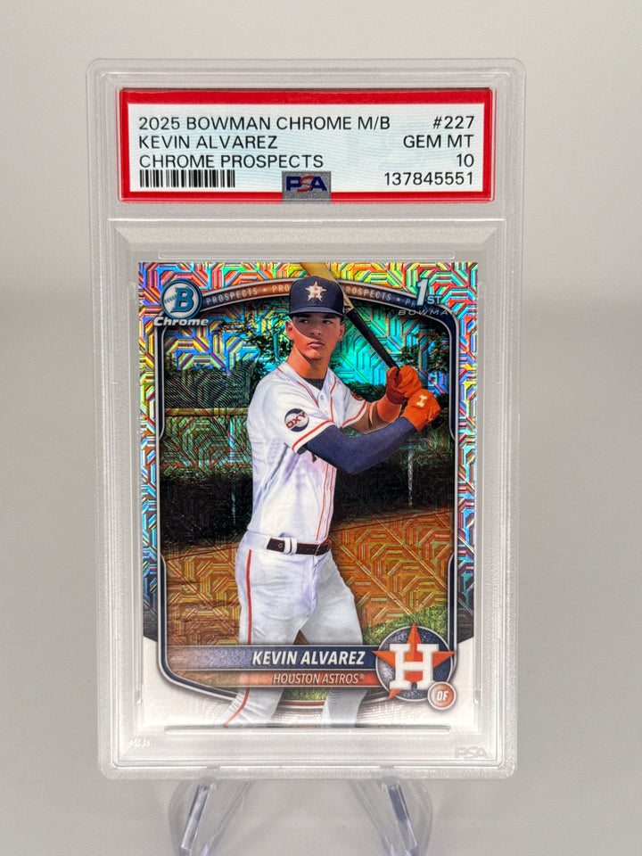 Kevin Alvarez 2025 Bowman Chrome Mega Box 1st, PSA 10 Gem Mint