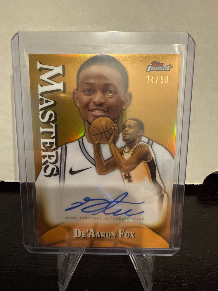 De'Aaron Fox 2025 Topps Finest Masters Auto Gold, 14/50