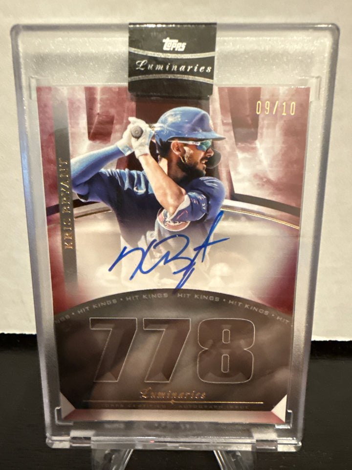 Kris Bryant 2021 Topps Luminaries Hit Kings Auto, 09/10