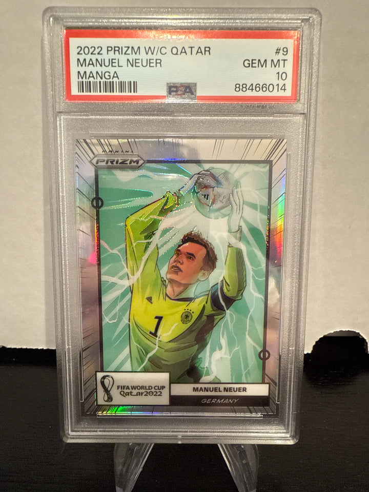 Manuel Neuer 2022 Panini Prizm World Cup SSP Manga Case Hit, PSA 10 Gem Mint