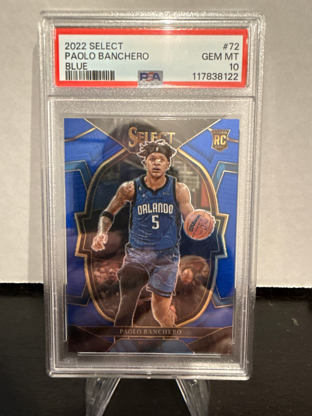 Paolo Banchero 2022 Panini Select Blue Rookie, PSA 10 Gem Mint
