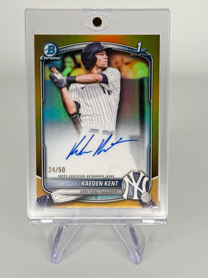 Kaeden Kent 2025 Bowman Chrome 1st Gold Refractor Auto, 24/50