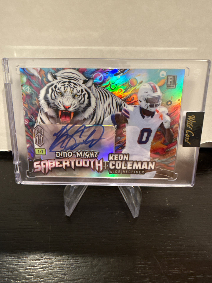 Keon Coleman 2024 Wild Card Dino-Might Sabertooth 1/1 Auto