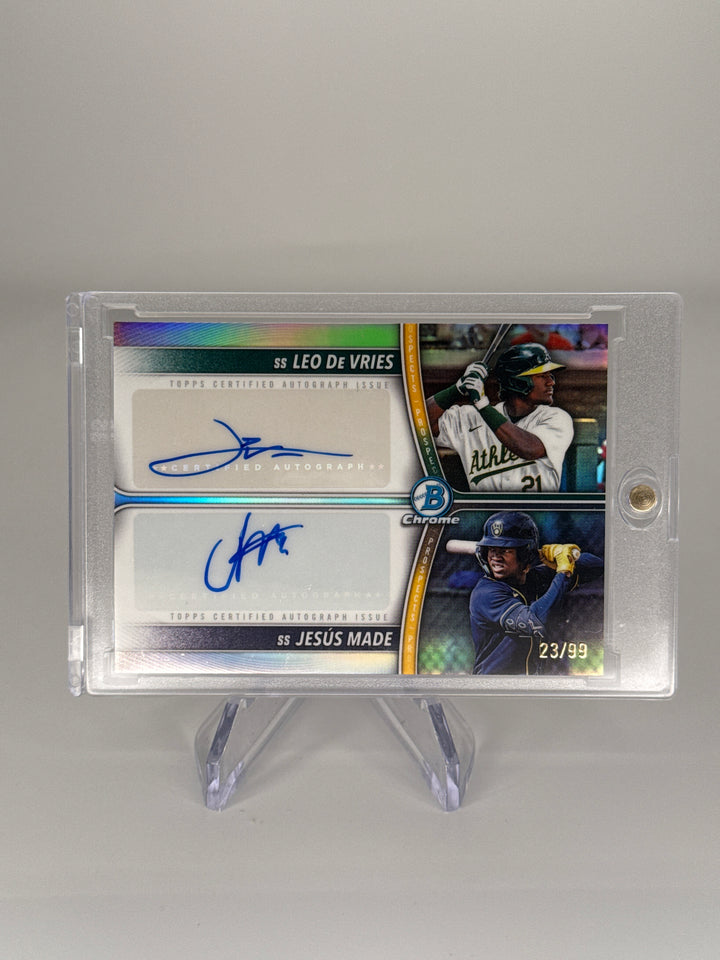 Leo De Vries/Jesus Made 2025 Bowman Chrome Dual Auto, 23/99