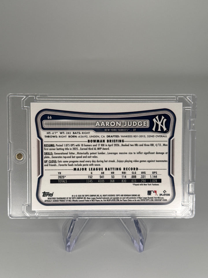 Aaron Judge 2026 Bowman Chrome Blue Wave Refractor, 132/150