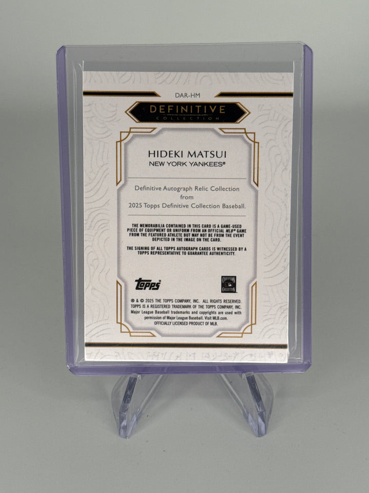 Hideki Matsui 2025 Topps Definitive Collection Auto Relic, 13/50