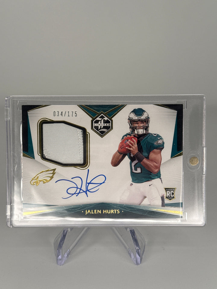 Jalen Hurts 2020 Panini Limited Rookie Patch Auto, 034/175