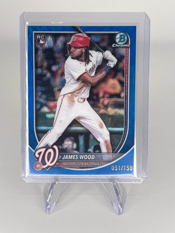 James Wood 2025 Bowman Chrome Blue Wave Rookie, 051/150