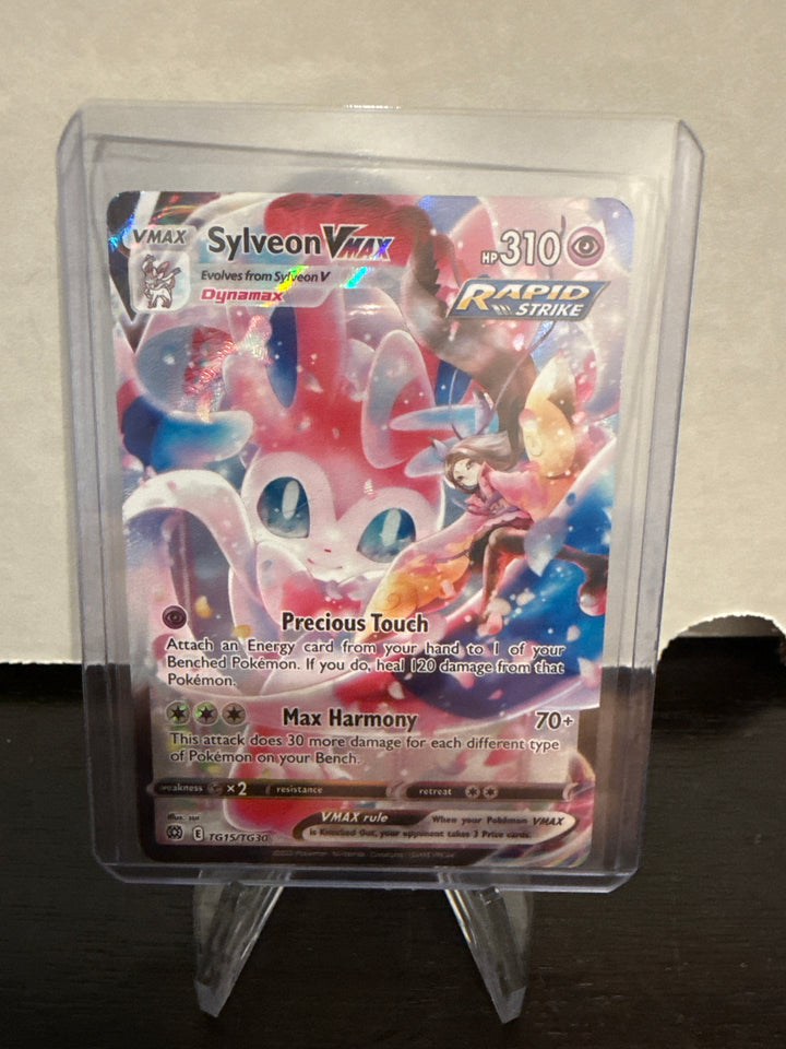 Pokemon TCG 2022 Sylveon VMax Brilliant Stars Trainer Gallery Full Art, TG15/TG30