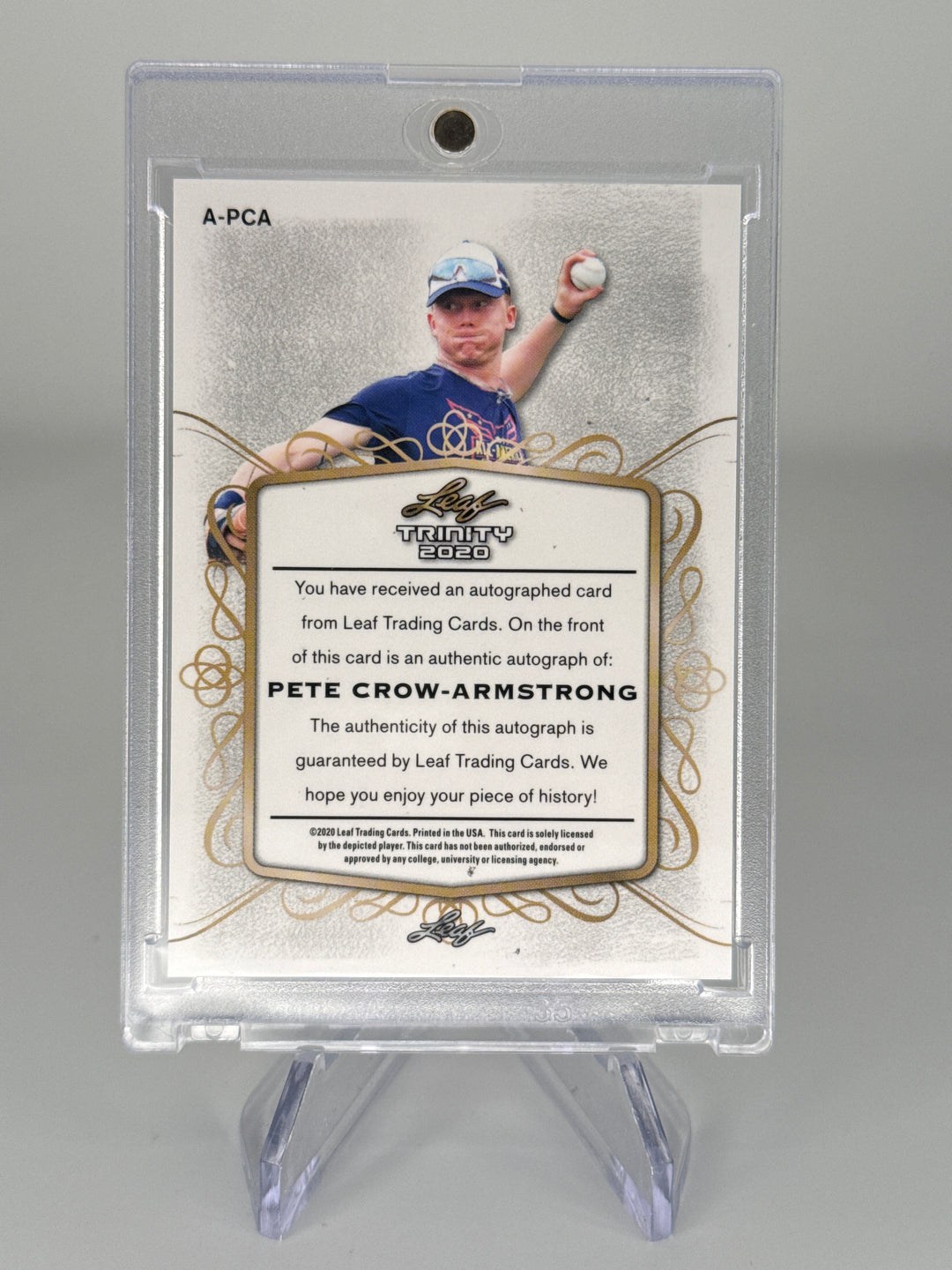 Pete Crow-Armstrong 2020 Leaf Trinity Rookie Auto