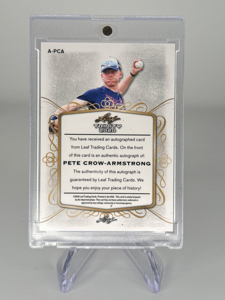 Pete Crow-Armstrong 2020 Leaf Trinity Rookie Auto