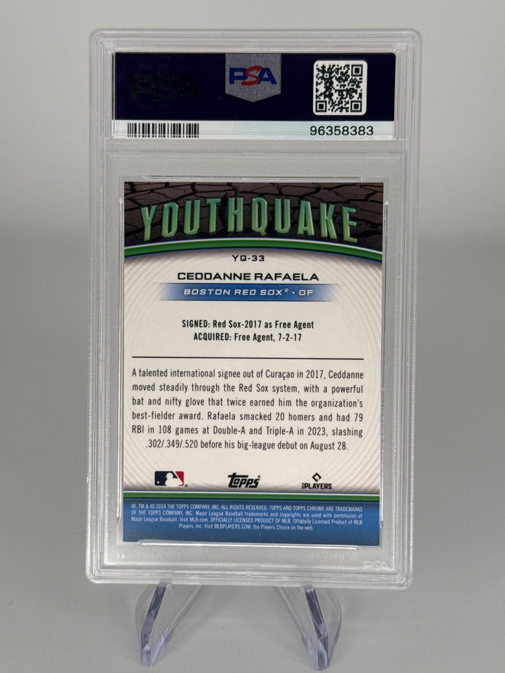Ceddanne Rafaela 2024 Topps Chrome Youthquake Orange Refractor Rookie, 09/25, PSA 9 Mint
