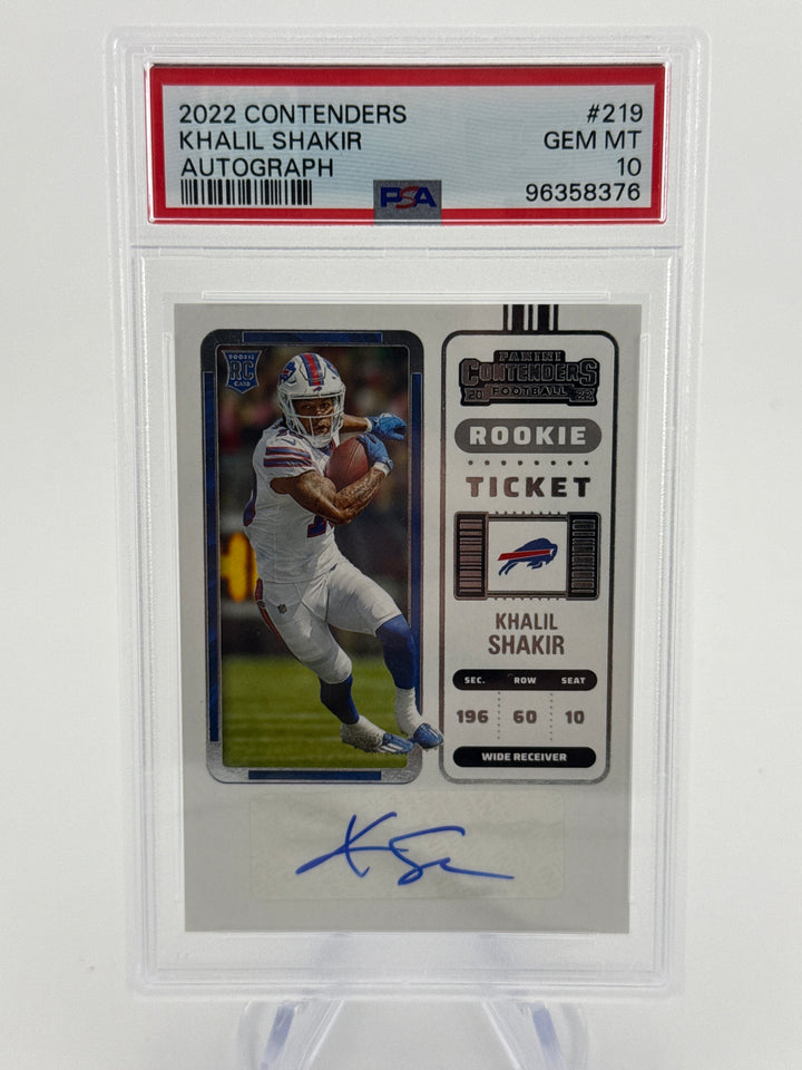 Khalil Shakir 2022 Panini Contenders Rookie Ticket Auto, PSA 10 Gem Mint