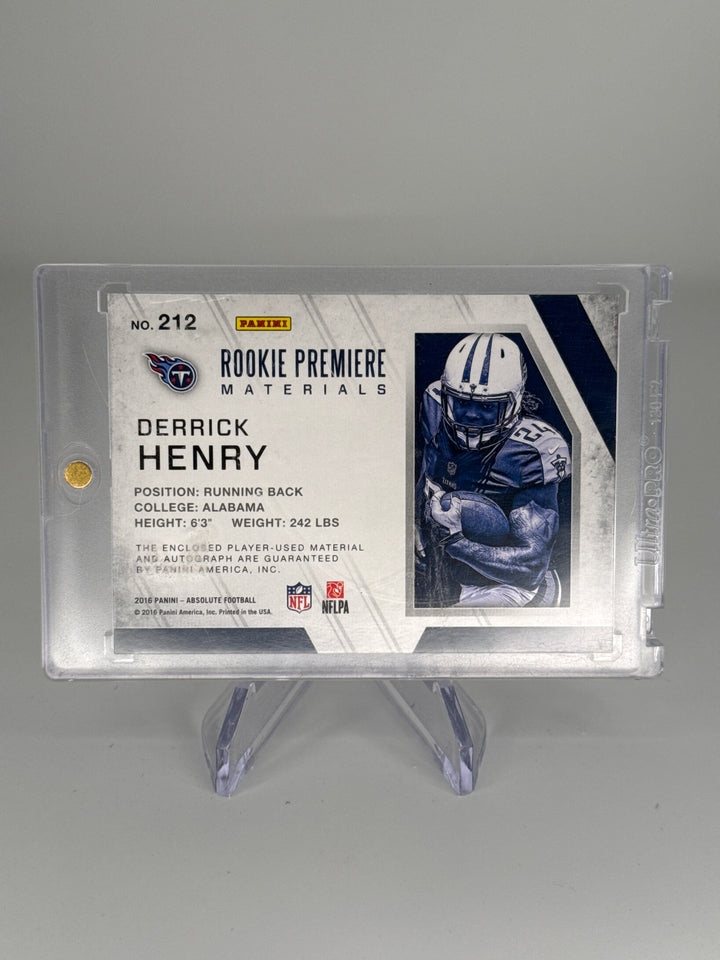 Derrick Henry 2016 Panini Absolute Rookie Premier Rookie Patch Auto, 169/199