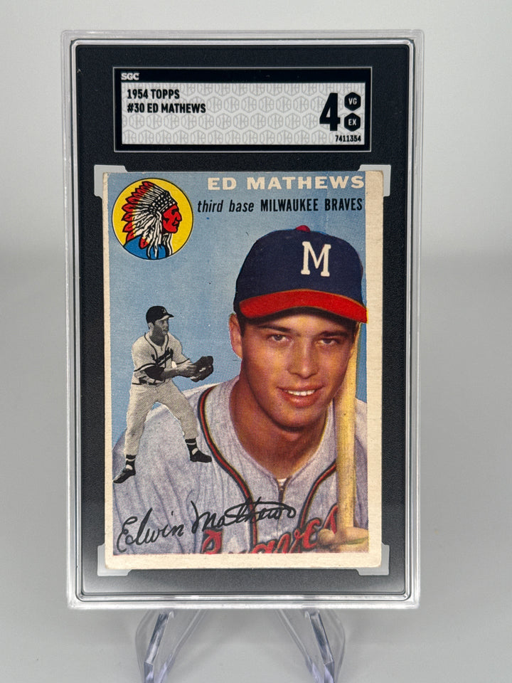 Ed Mathews 1954 Topps, SGC 4