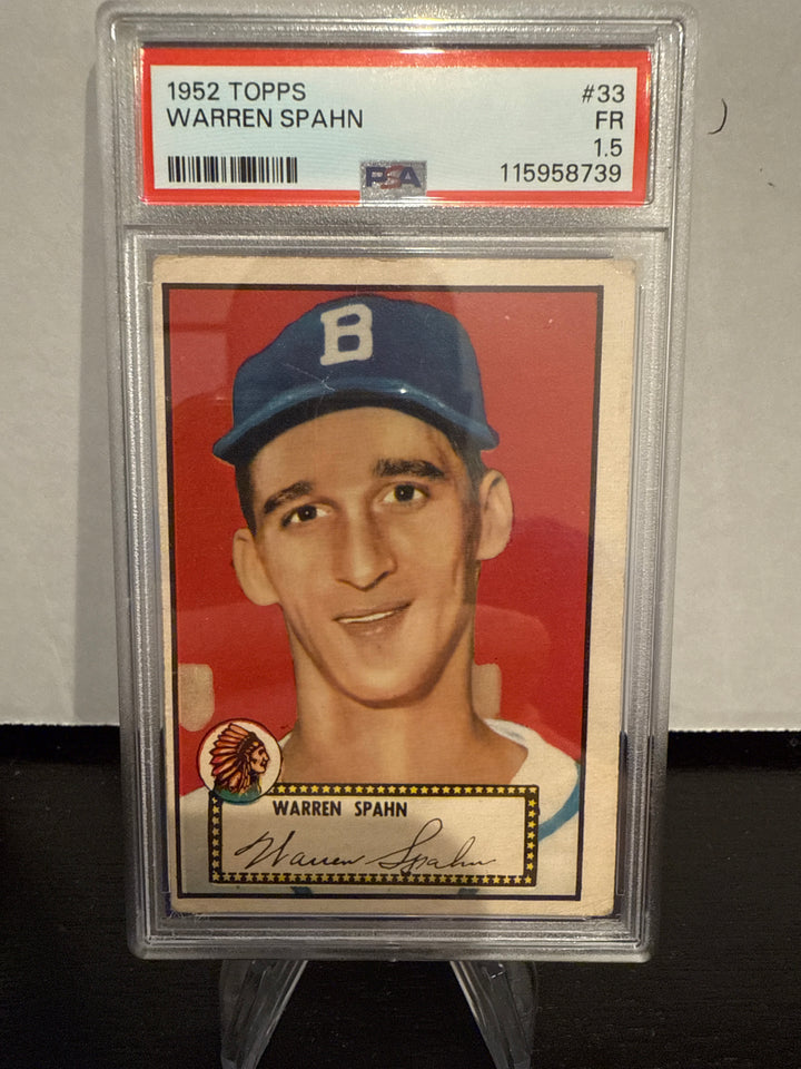 Warren Spahn 1952 Topps, PSA 1.5
