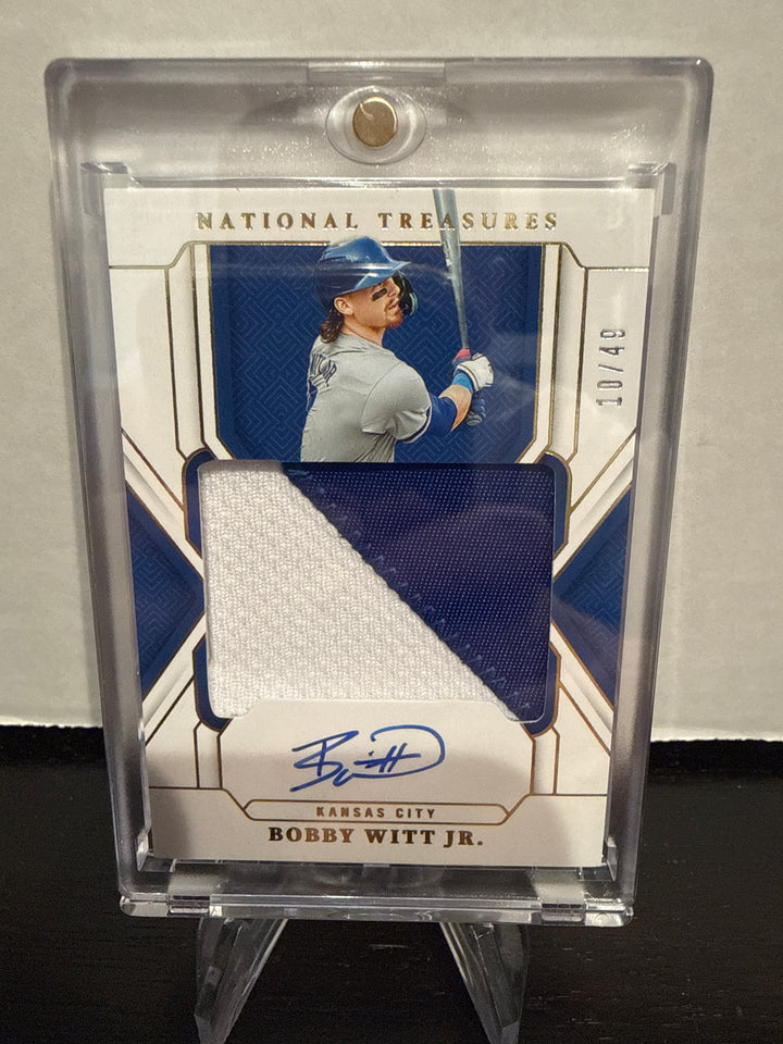 Bobby Witt Jr 2025 Panini National Treasures Patch Auto Silver, 10/49