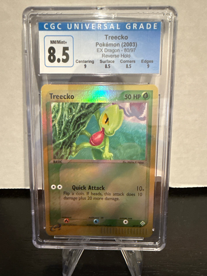 Pokemon TCG 2003 Treecko EX Dragon Reverse Holo, 80/97, CGC 8.5