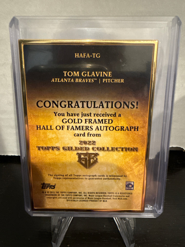 Tom Glavine 2022 Topps Gilded Collection Gold Framed Auto, 03/90