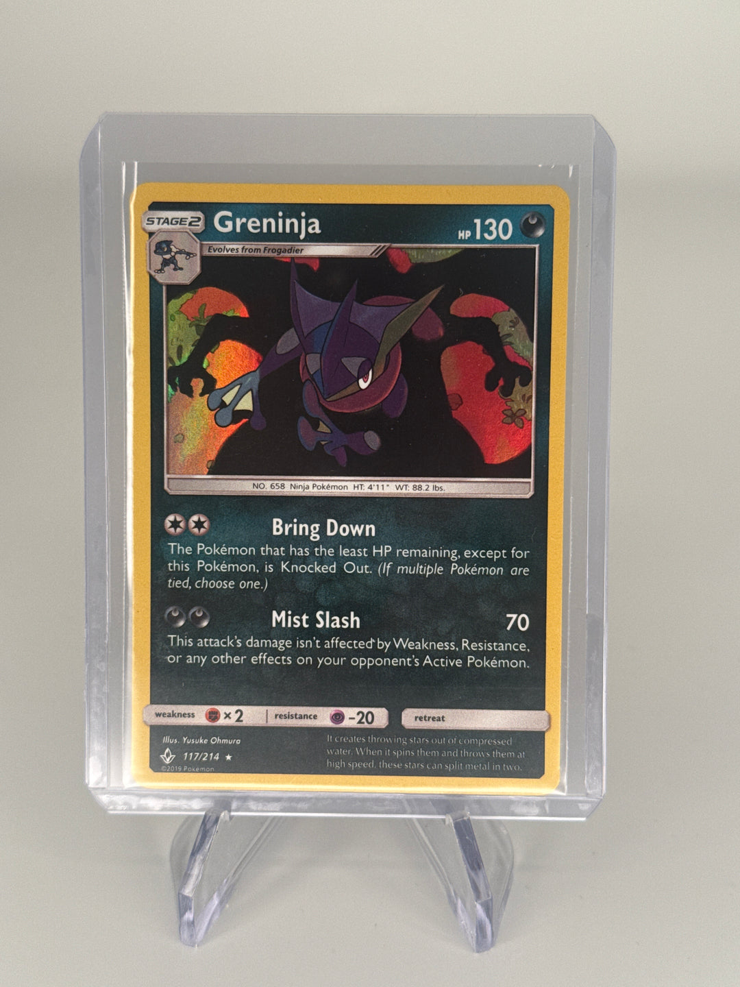 Pokemon TCG 2019 Greninja Unbroken Bonds Holo, 117/214