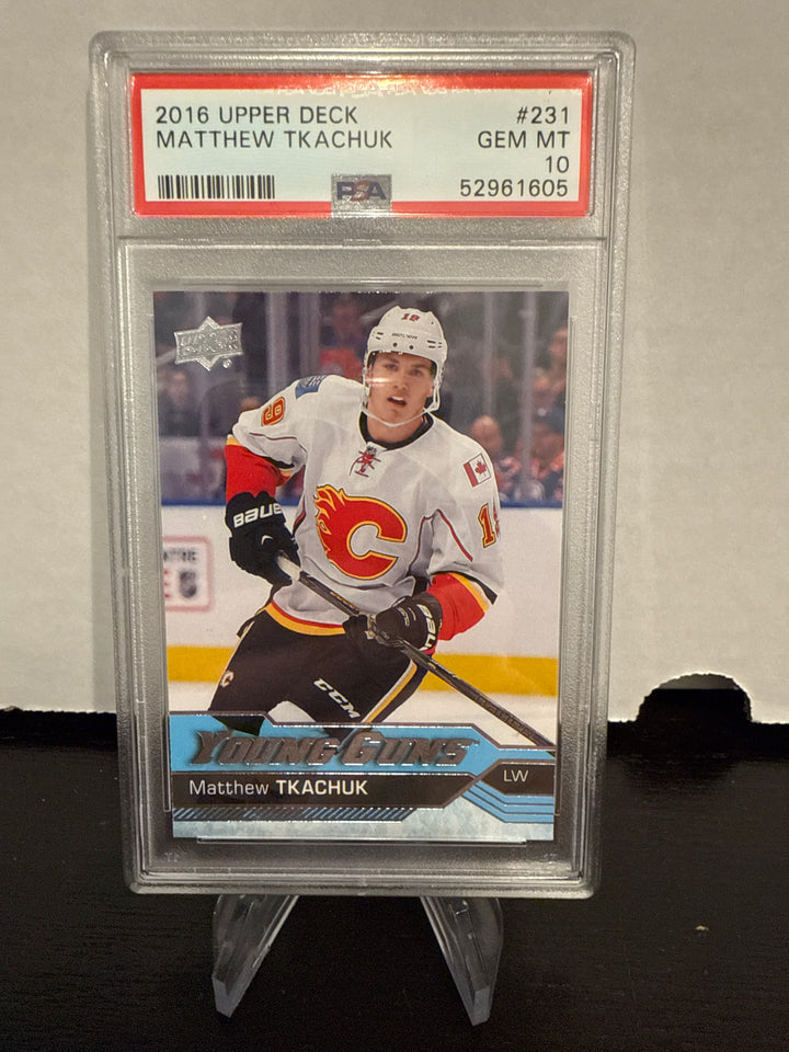 Matthew Tkachuk 2016 Upper Deck Young Guns Rookie, PSA 10 Gem Mint