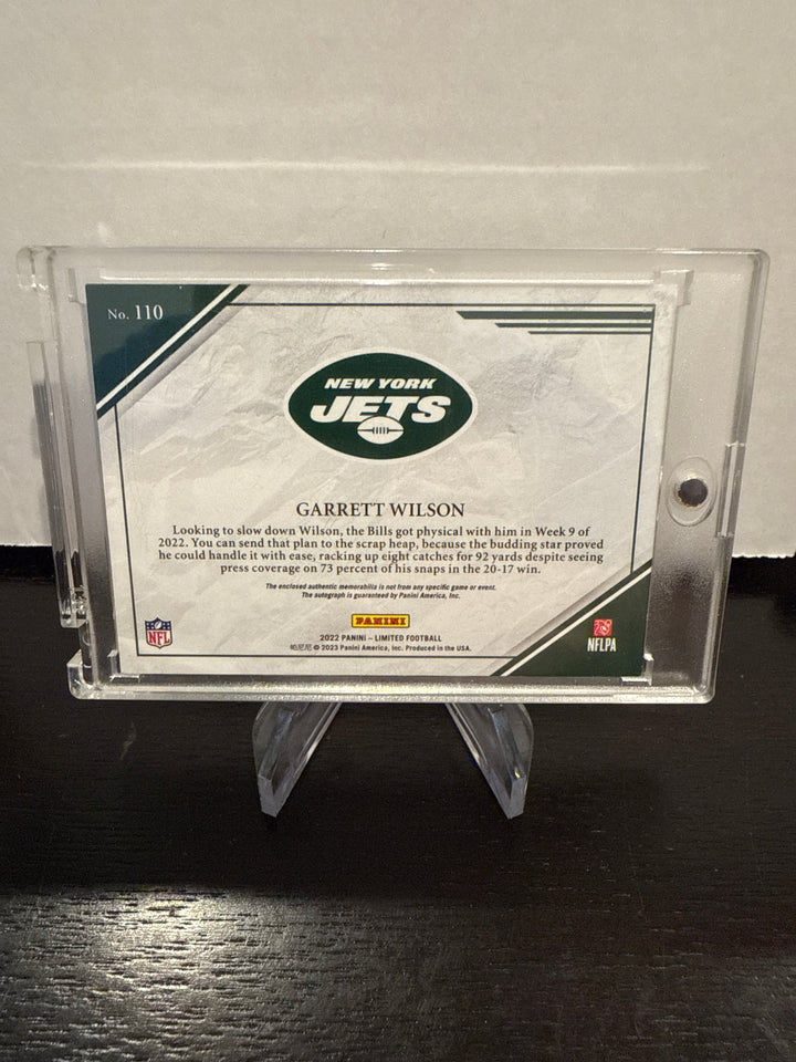 Garrett Wilson 2022 Panini Limited Rookie Patch Auto, 13/99