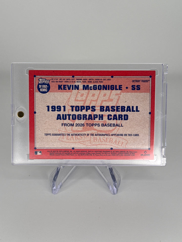 Kevin McGonigle 2026 Topps Series 2 1991 Gold Rookie Auto, 09/50