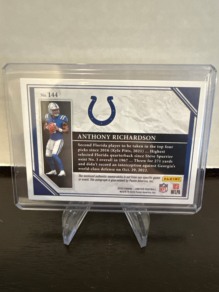 Anthony Richardson 2023 Panini Limited Rookie Patch Auto Jumbo, 93/99