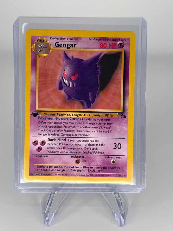 Pokemon TCG 1999 Gengar 1st Edition Fossil, 20/62