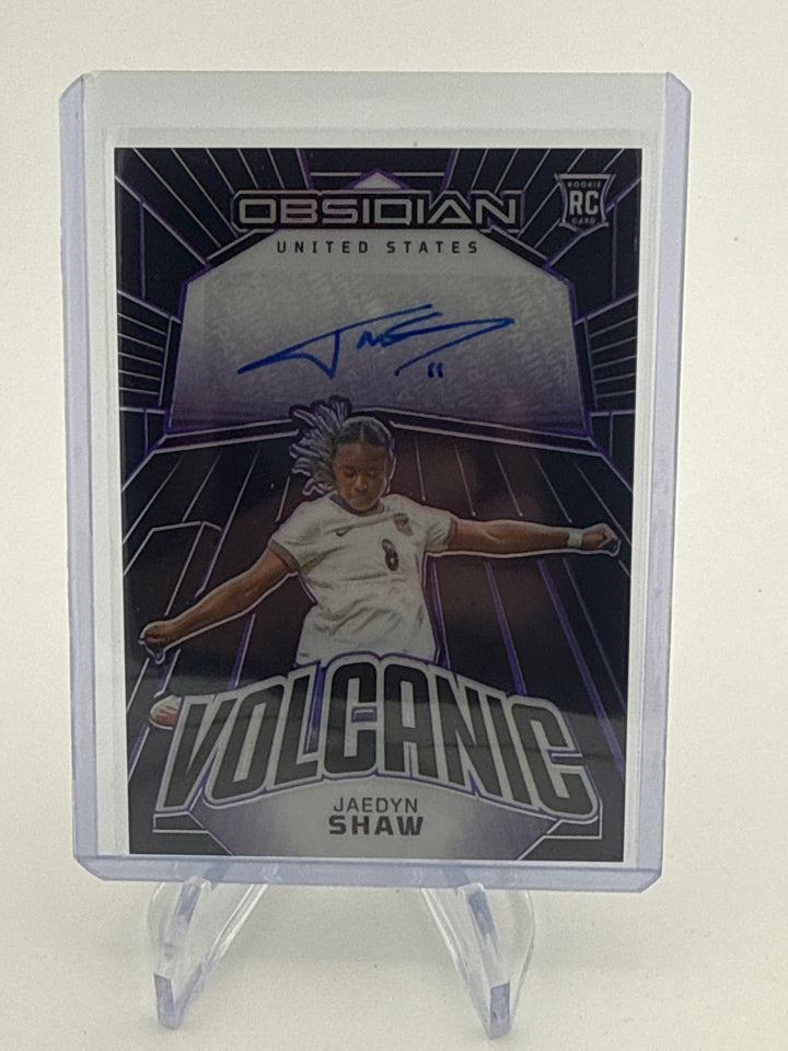 Jaedyn Shaw 2023-2024 Panini Obsidian Volcanic Electric Etch Purple Rookie Auto, 27/50
