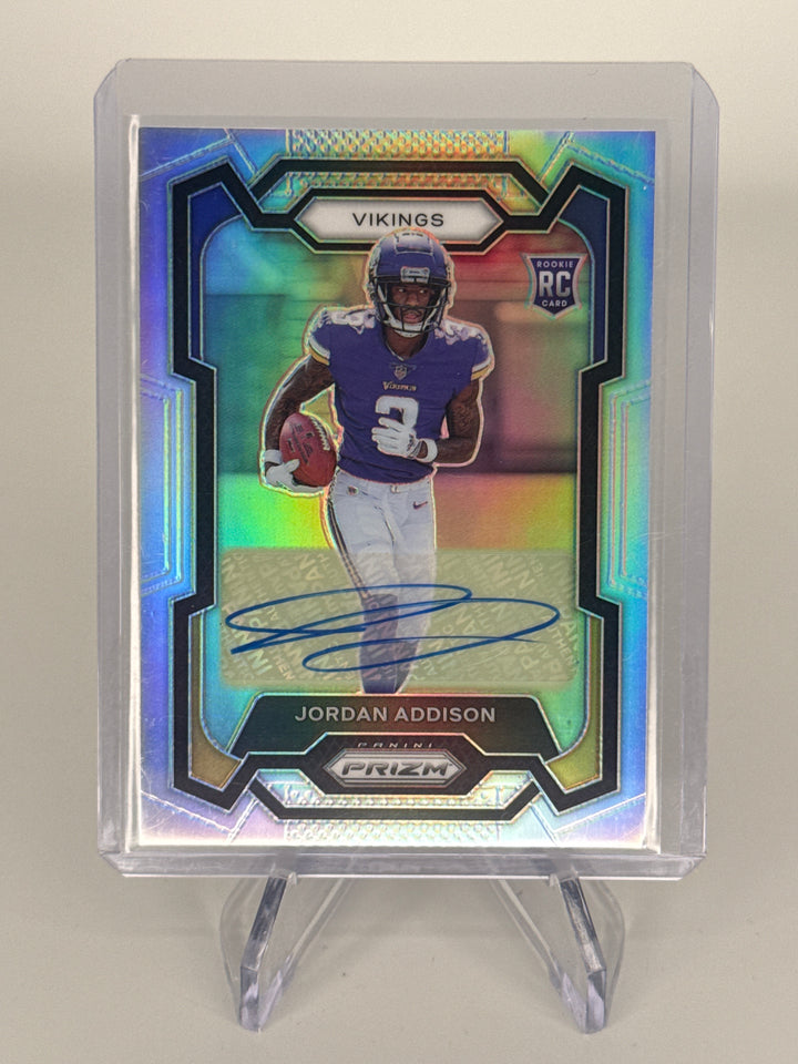 Jordan Addison 2023 Panini Prizm Silver Rookie Auto