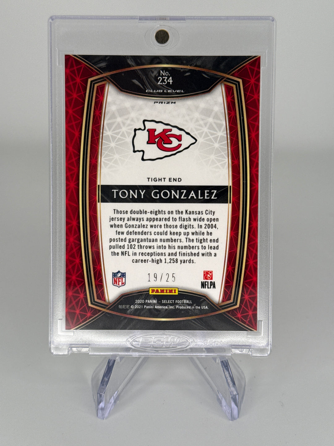 Tony Gonzalez 2020 Panini Select Tie Die Prizm, 19/25