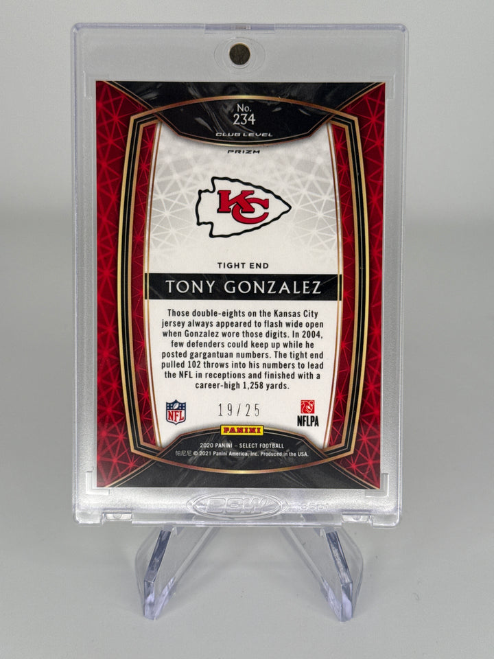 Tony Gonzalez 2020 Panini Select Tie Die Prizm, 19/25