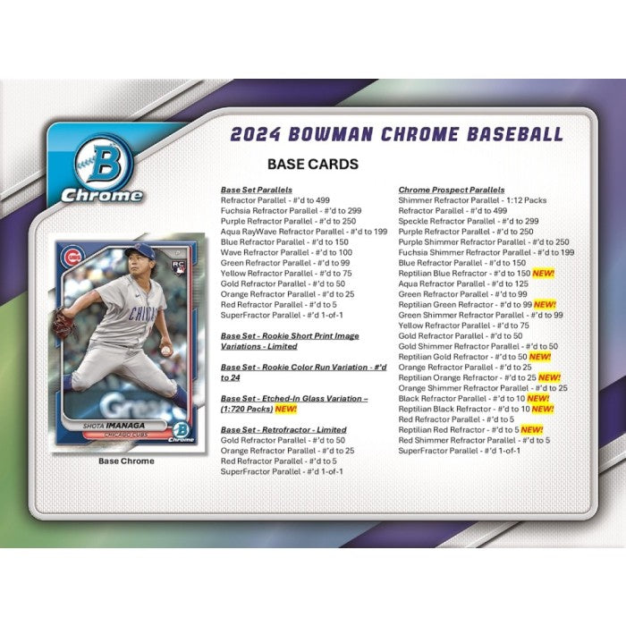 2024 Bowman Chrome Baseball Hobby Box