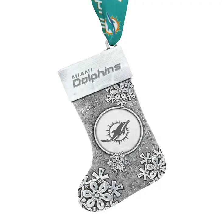 Miami Dolphins Snowflake Stocking Ornament