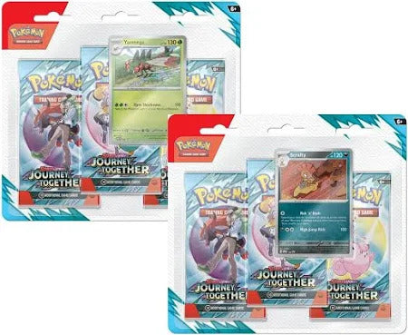 Pokemon TCG Journey Together Sleeved 3-Pack Blister Hobby Card Shop Pokemon TCG Journey Together Sleeved 3-Pack Blister Hobby Card Shop
