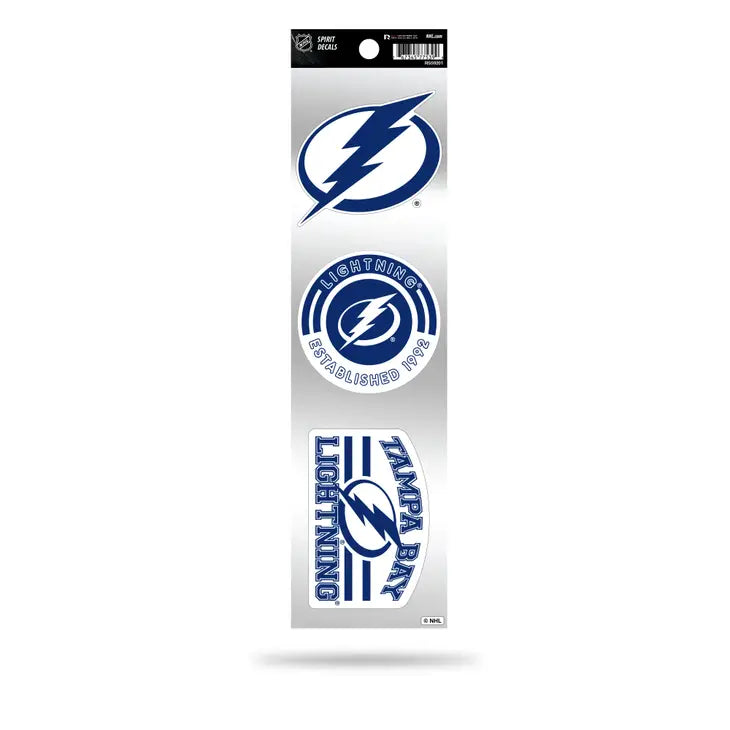 NHL Tampa Bay Lightning 3-Piece Retro Logo Static Cling Decal