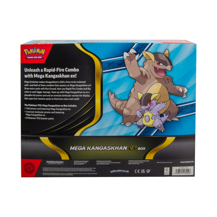 Pokémon Mega Kangaskhan ex box packaging with character illustration on a white background