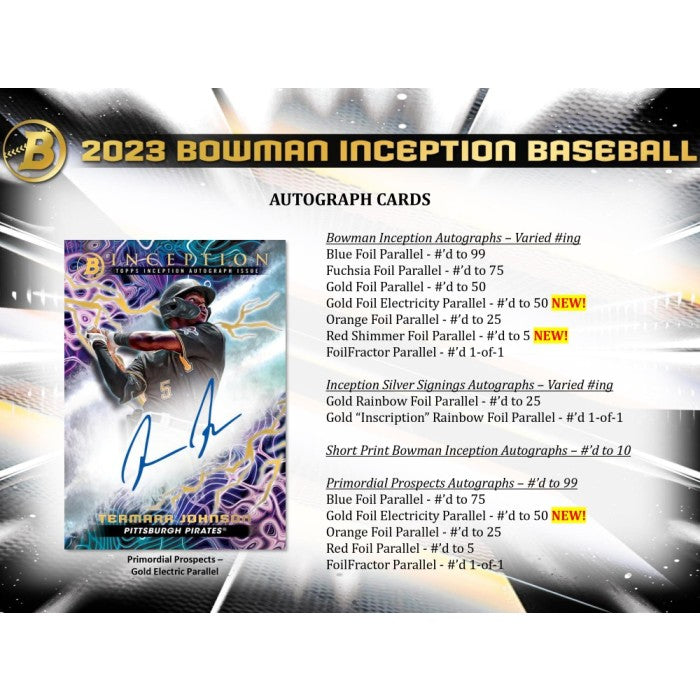 2023 Bowman Inception Baseball Hobby Box