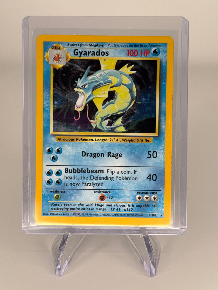 Pokemon TCG 1999 Gyarados Base Set Holo, 6/102